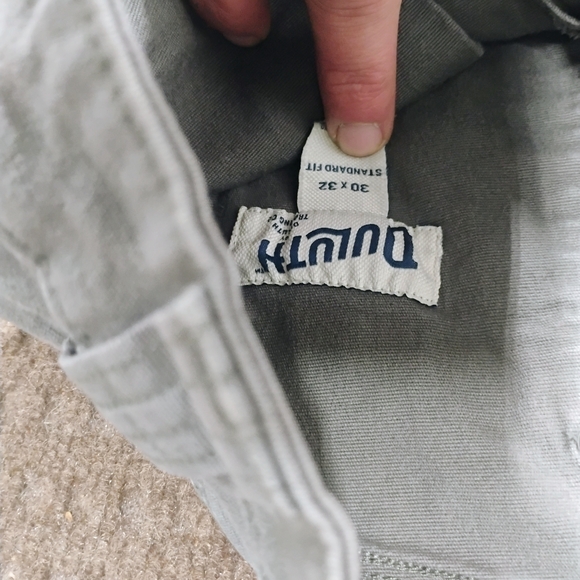 Duluth Trading Pants Mens 30x32 Gray Flex Fire Hose Work Canvas Stretch Utility - Picture 4 of 5